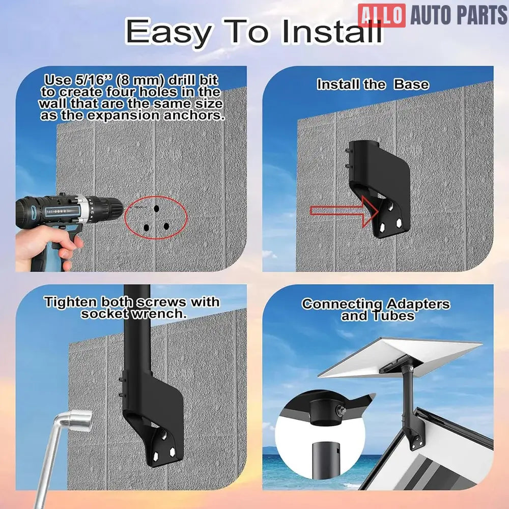 Starlink Gen 3 Wall & Roof Mount Kit - 360° Adjustable Heavy Duty Steel - Tesla Exterior Accessories > Starlink
