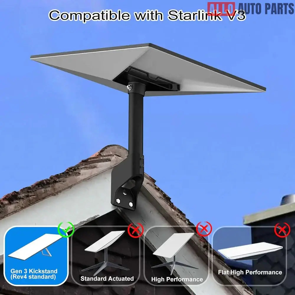 Starlink Gen 3 Wall & Roof Mount Kit - 360° Adjustable Heavy Duty Steel - Tesla Exterior Accessories > Starlink