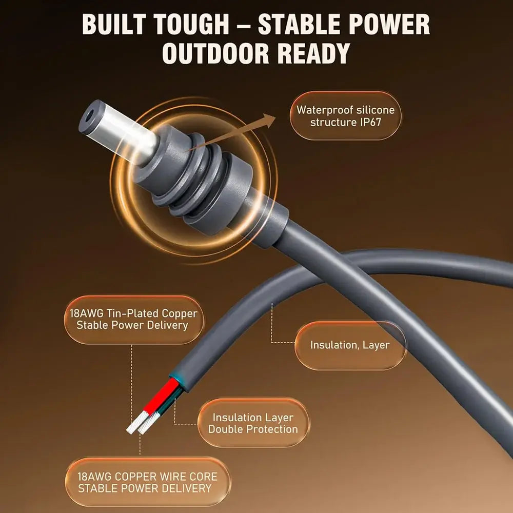 Starlink Mini DC Power Cable with LED Voltage & Current Monitor - 18AWG - Tesla Exterior Accessories > Starlink