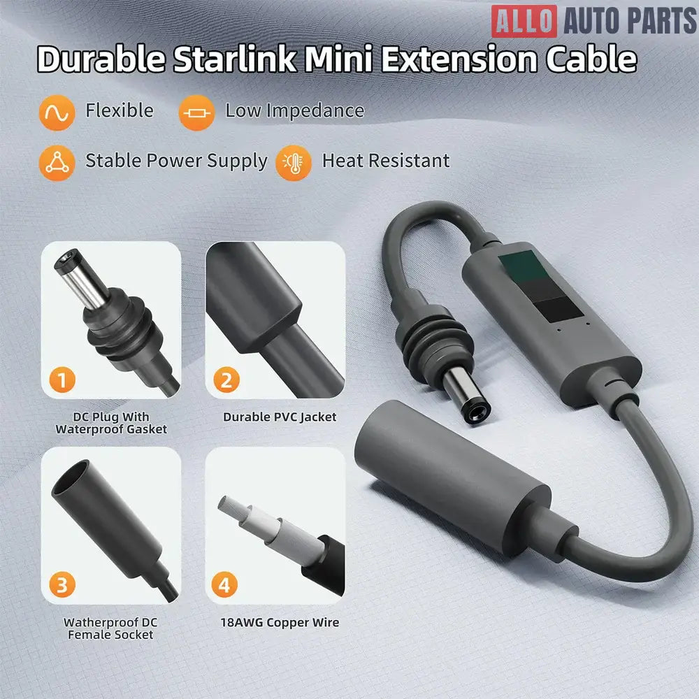 Starlink Mini & Gen 3 DC Power Adapter - Real-Time LED Voltage Display IP68 - Tesla Exterior Accessories > Starlink