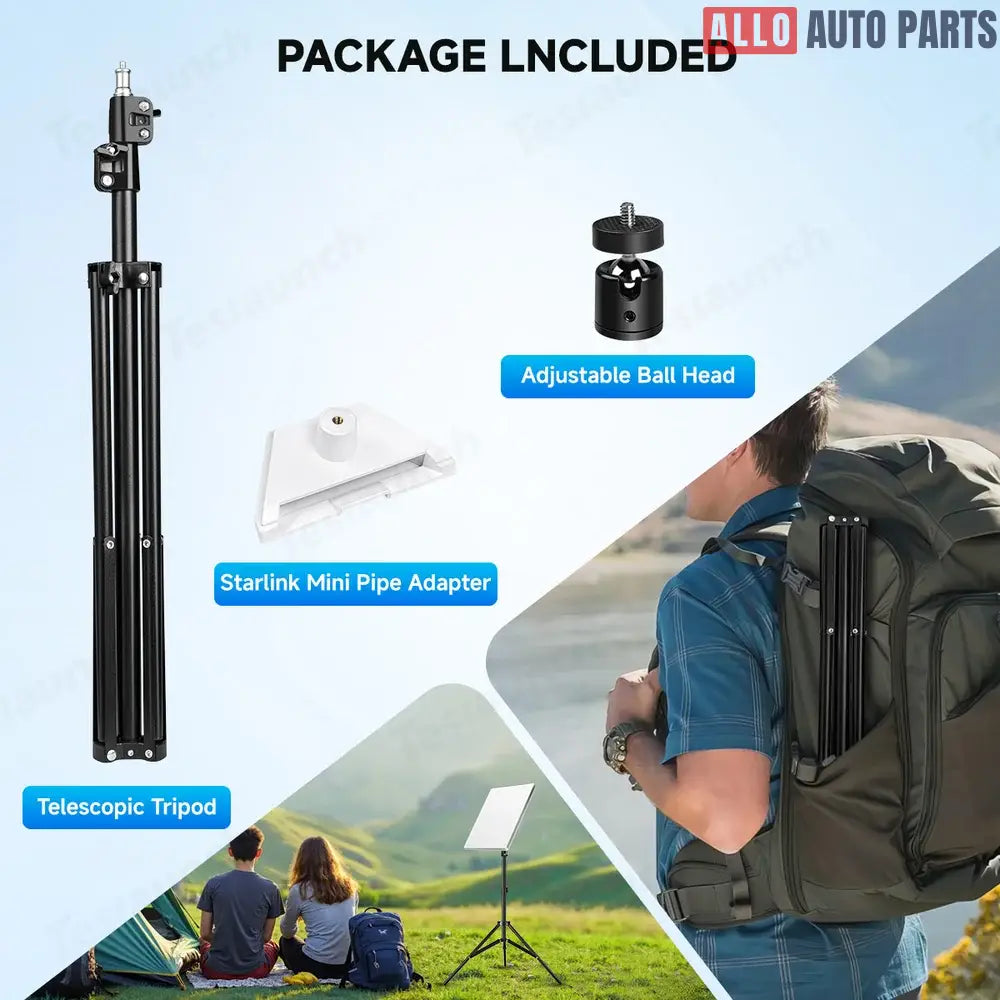Starlink Mini Tripod Mount - Adjustable 1/4’’-20 Threaded Stand (58-170cm) - Tesla Exterior Accessories > Starlink