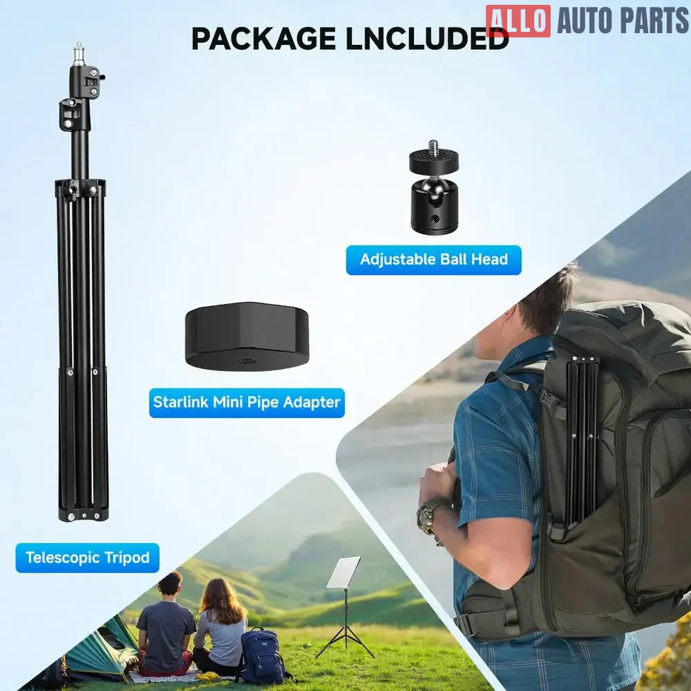 Starlink Mini Tripod Mount - Adjustable Portable Stand with 1/4’’-20 Adapter - Tesla Exterior Accessories > Starlink