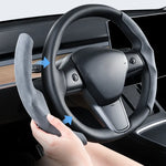 Suede Steering Wheel Cover for Tesla Model 3 Highland 2024+ | Anti-Slip Grip - Tesla Interior Accessories > Steering