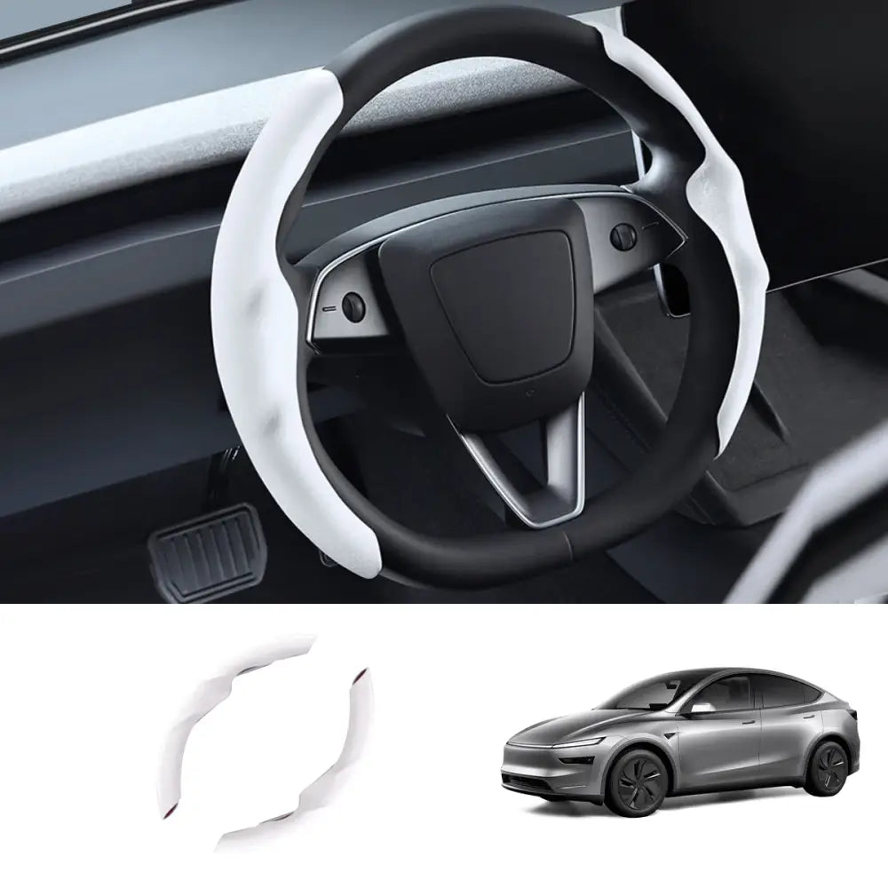 Suede Steering Wheel Cover for Tesla Model Y Juniper 2025+ | Anti-Slip Grip - Tesla Interior Accessories > Steering
