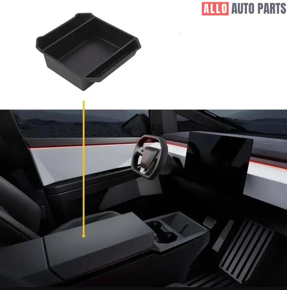 Tesla Cybertruck 2024+ Center Console Organizer Tray | Flocked Armrest Storage - Tesla Interior Accessories > Organizers
