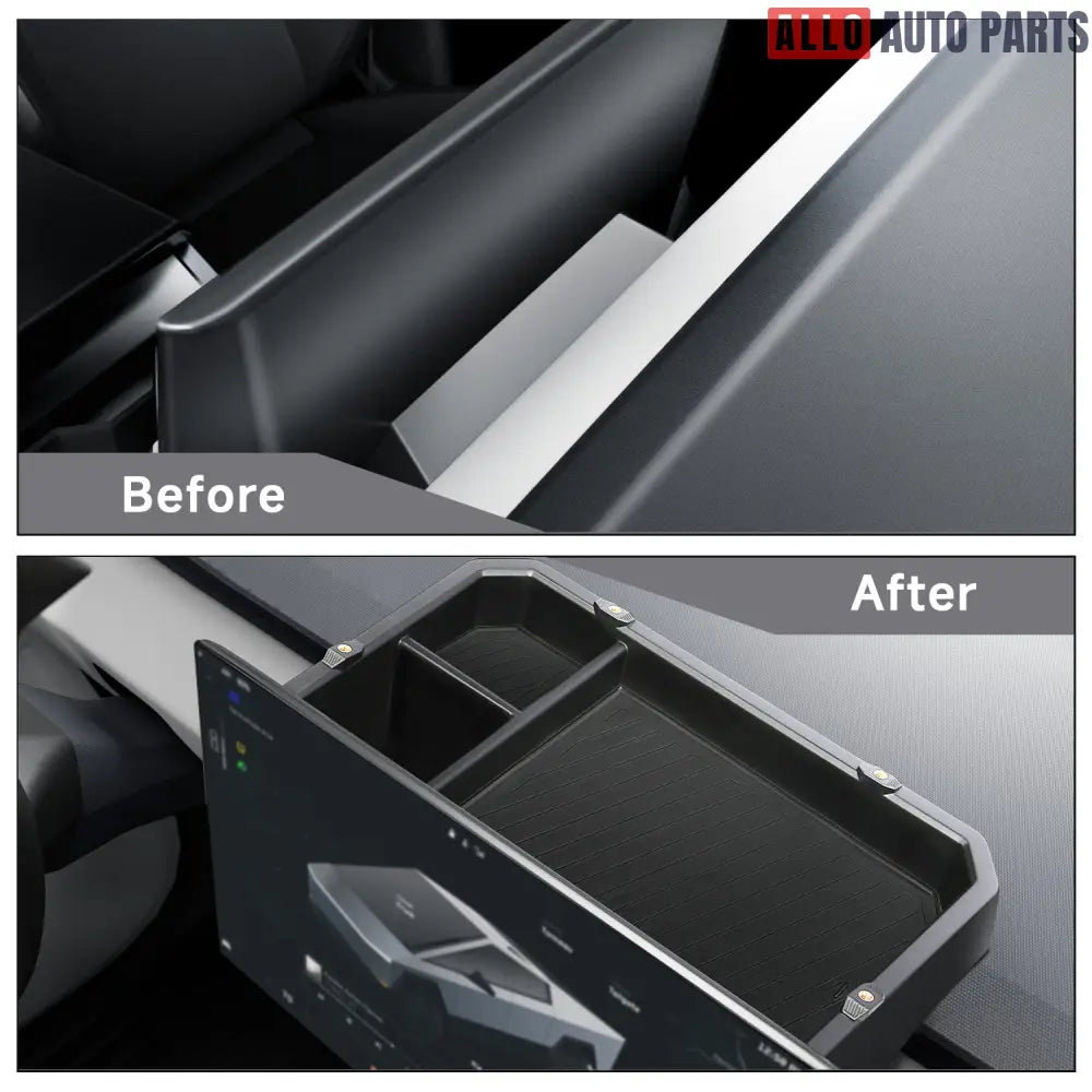 Tesla Cybertruck Behind Screen Storage Box - Center Console Dashboard Tray - overstock