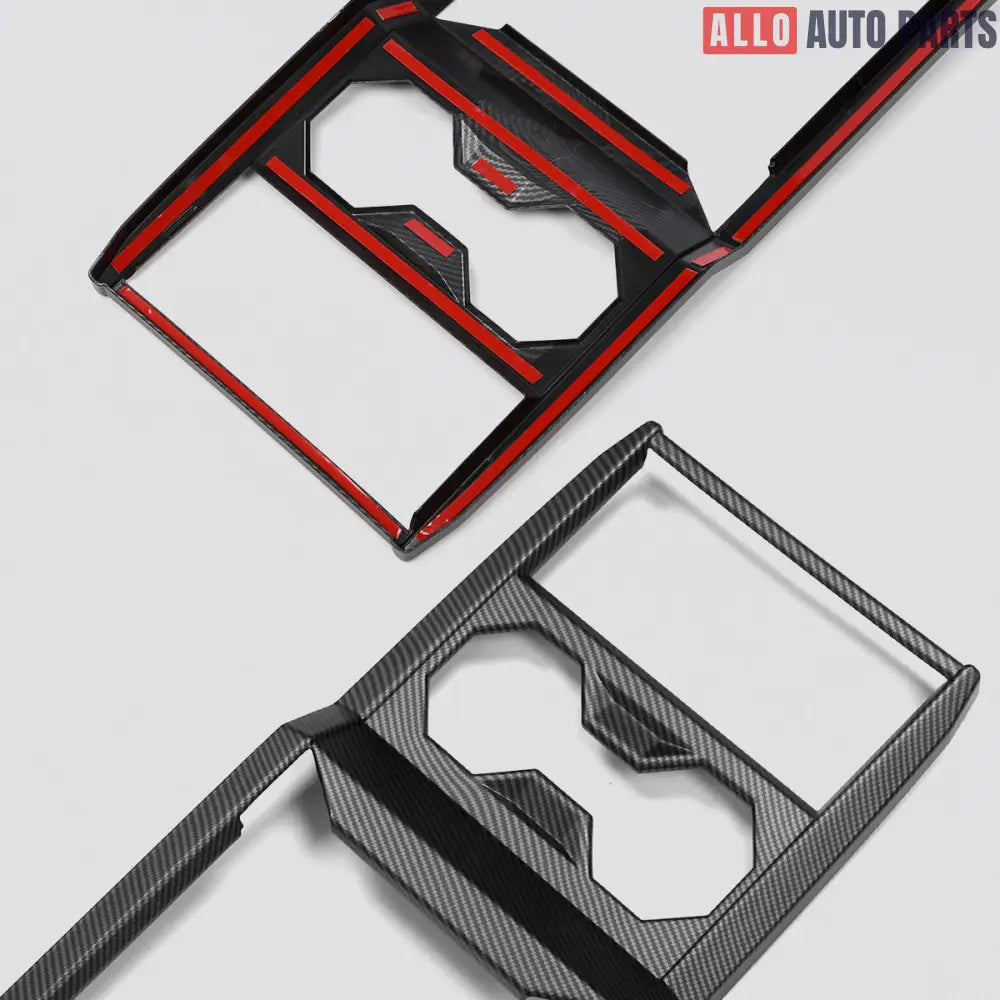 Tesla Cybertruck Center Console Cup Holder Cover - Carbon Fiber ABS Trim - Matte Carbon Fiber - Tesla Interior