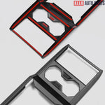 Tesla Cybertruck Center Console Cup Holder Cover - Carbon Fiber ABS Trim - Matte Carbon Fiber - Tesla Interior