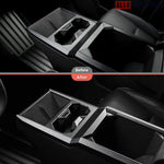Tesla Cybertruck Center Console Cup Holder Cover - Carbon Fiber ABS Trim - Matte Carbon Fiber - Tesla Interior