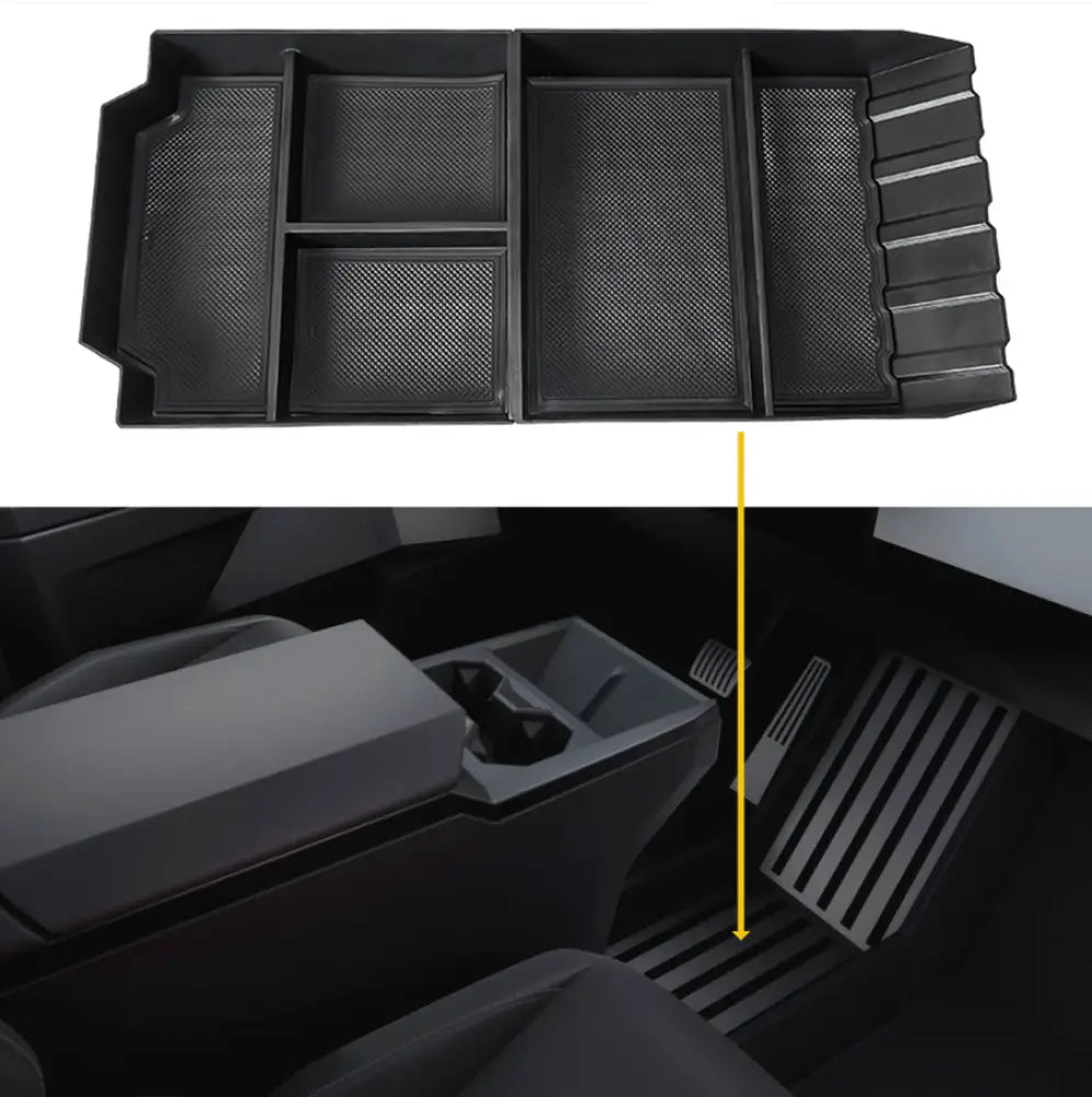 Tesla Cybertruck Lower Center Console Tray - Floor Storage Organizer - Tesla Interior Accessories > Center Console >