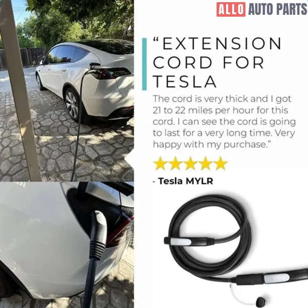 Tesla EV Charger Extension Cord - 16.4ft 48A NACS Cable for Model 3/Y/S/X - Tesla Exterior Accessories > Charger