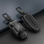 Tesla Key Fob Cover for Model 3/Y/S/X - Premium Alloy & Leather Case - Tesla Exterior Accessories > Remote Key Cover
