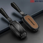 Tesla Key Fob Cover for Model 3/Y/S/X - Premium Alloy & Leather Case - Tesla Exterior Accessories > Remote Key Cover