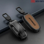 Tesla Key Fob Cover for Model 3/Y/S/X - Premium Alloy & Leather Case - Tesla Exterior Accessories > Remote Key Cover