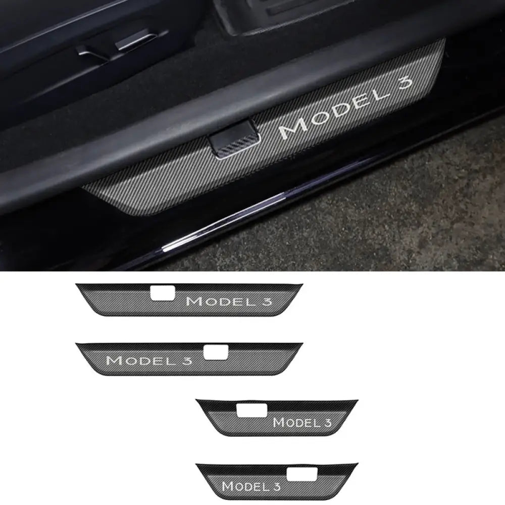 Tesla Model 3 Highland 2024+ Stainless Steel Door Sill Protector - Anti-Scratch - Tesla Interior Accessories > Doors >