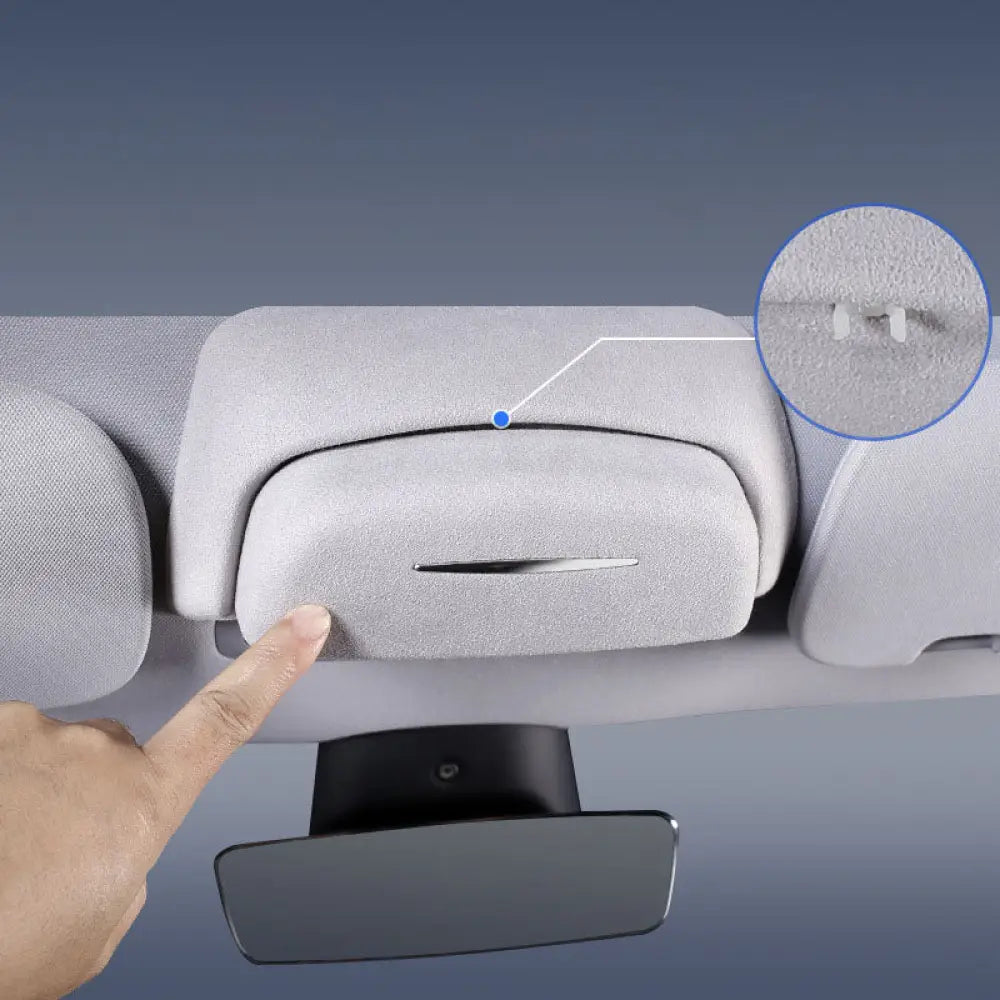 Tesla Model 3 Highland 2024+ Sunglasses Holder | Premium Glasses Case Storage - Tesla Interior Accessories > Sunglasses