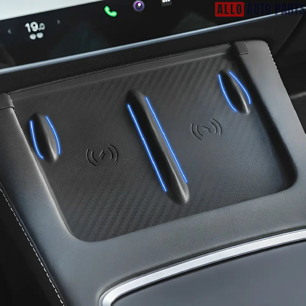 Tesla Model 3/Y Wireless Charging Silicone Pad - Anti-Slip Center Console Mat - Tesla Interior Accessories > Center