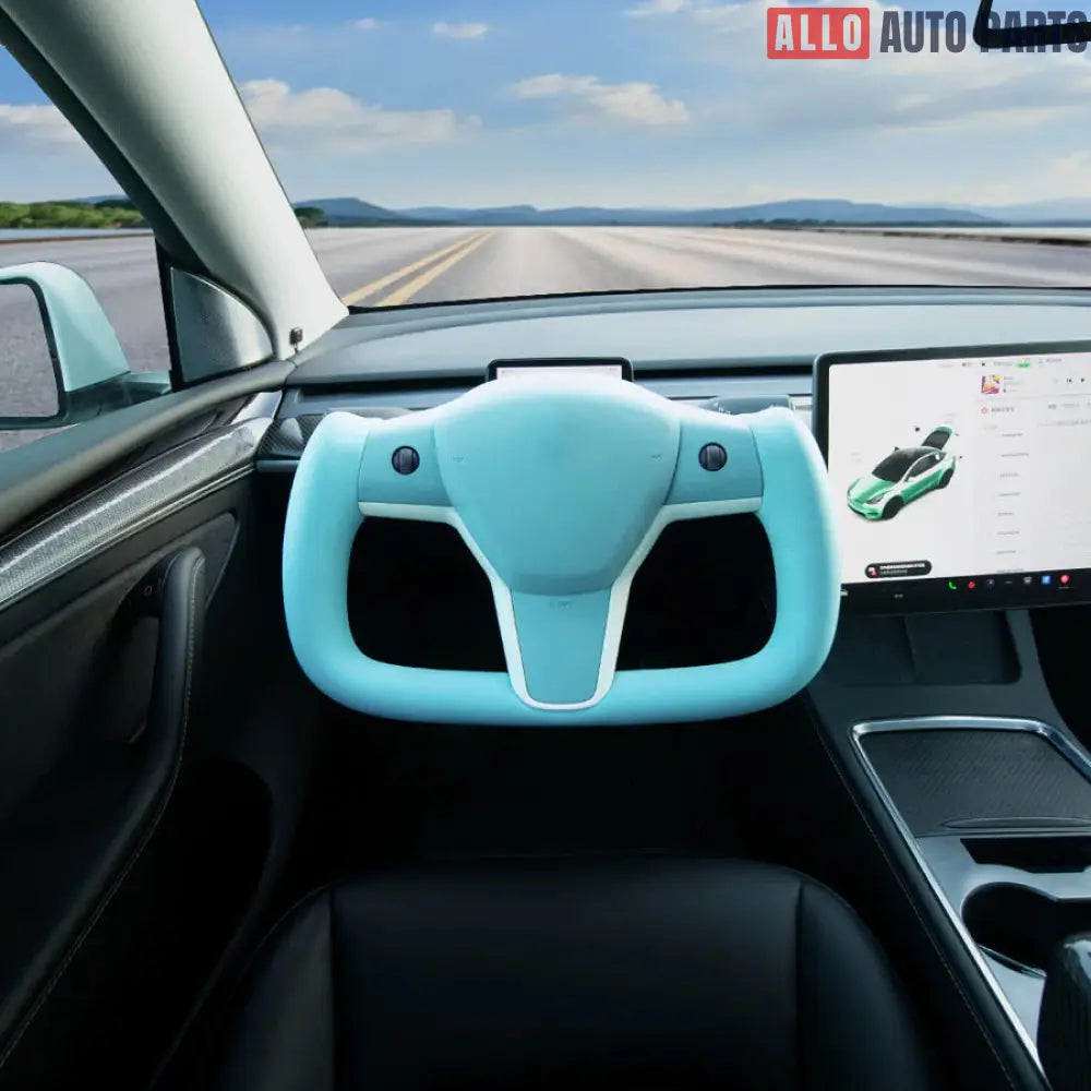 Tesla Model 3 & Model Y Yoke Steering Wheel Gen 2 - Custom Nappa Leather - Tesla Interior Accessories > Steering wheels