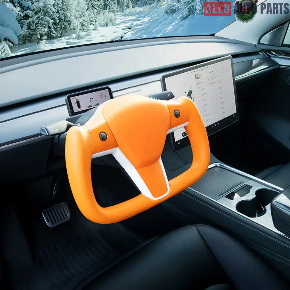 Tesla Model 3 & Model Y Yoke Steering Wheel Gen 2 - Custom Nappa Leather - Tesla Interior Accessories > Steering wheels