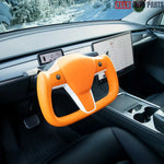 Tesla Model 3 & Model Y Yoke Steering Wheel Gen 2 - Custom Nappa Leather - Tesla Interior Accessories > Steering wheels