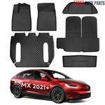 Tesla Model X 2021-2024 All Weather Floor Mats & Cargo Liners - Custom TPE Set - Tesla Interior Accessories > Floor Mat