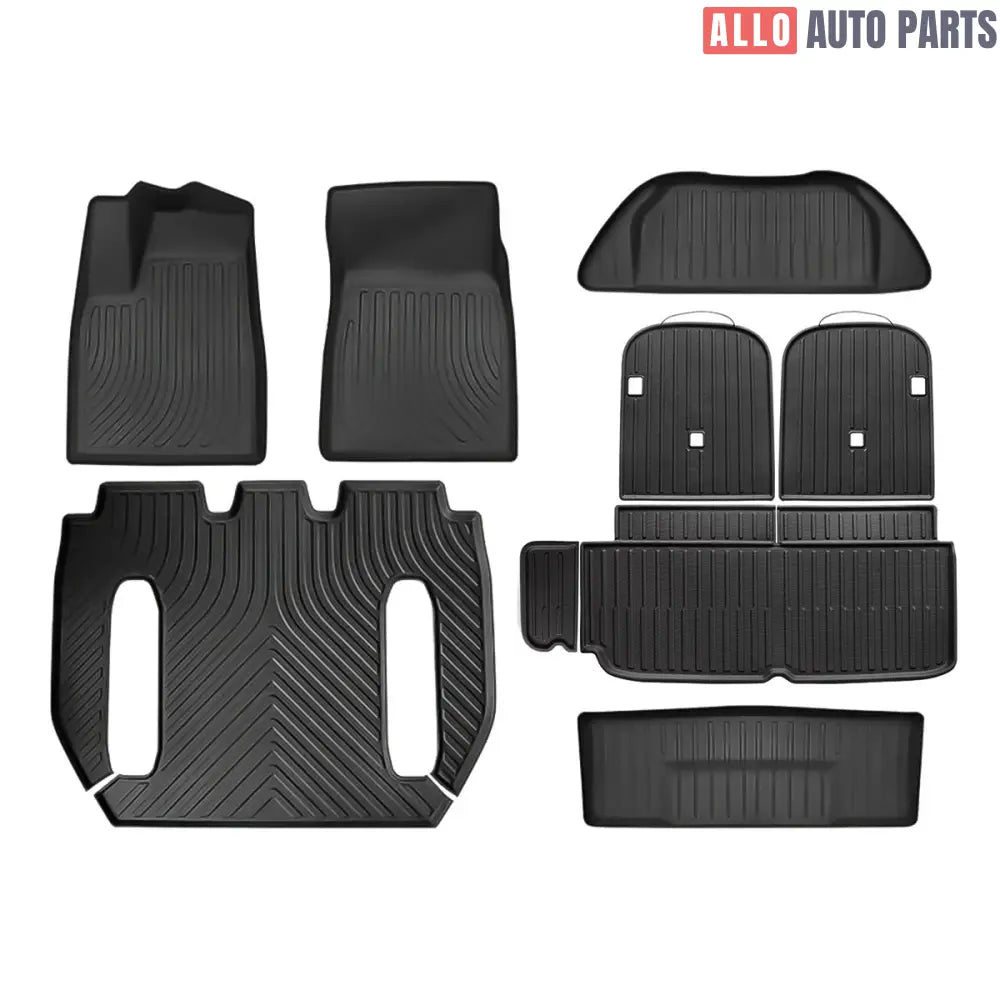 Tesla Model X 2021-2024 All Weather Floor Mats & Cargo Liners - Custom TPE Set - Tesla Interior Accessories > Floor Mat