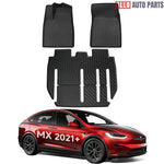 Tesla Model X 2021-2024 All Weather Floor Mats & Cargo Liners - Custom TPE Set - Tesla Interior Accessories > Floor Mat