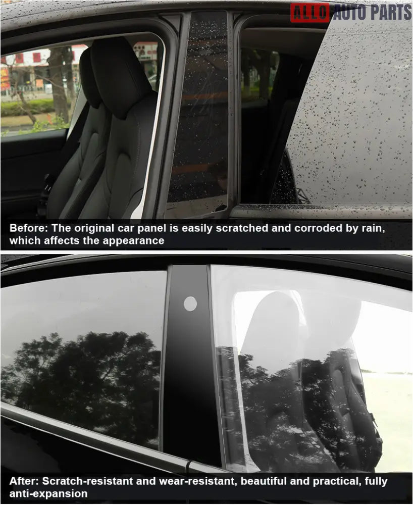 Tesla Model Y B-Pillar Protective Film (2021-2024) - Anti-Scratch Glossy Black - Tesla Exterior Accessories > Exterior