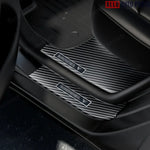 Tesla Model Y Juniper 2025+ Door Sill Protector Set - 8pc Carbon Fiber Style - 8-Piece Set - Tesla Interior
