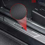 Tesla Model Y Juniper 2025+ Door Sill Protector Set - 8pc Carbon Fiber Style - 8-Piece Set - Tesla Interior