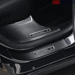 Tesla Model Y Juniper 2025+ Door Sill Protector Set - 8pc Carbon Fiber Style - 8-Piece Set - Tesla Interior