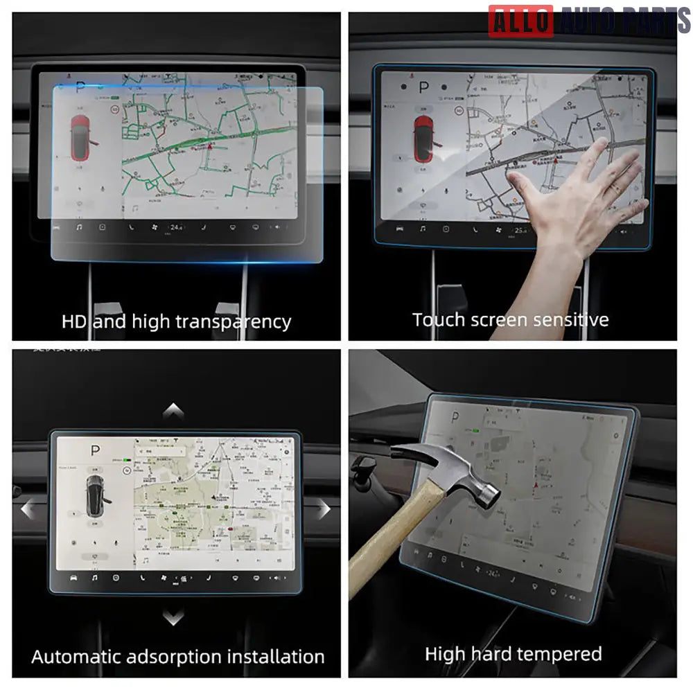 Tesla Model Y Juniper 2025 Screen Protector - 15.4’’ & 8’’ 9H Tempered Glass - HD Version / Dashboard Screen & Second