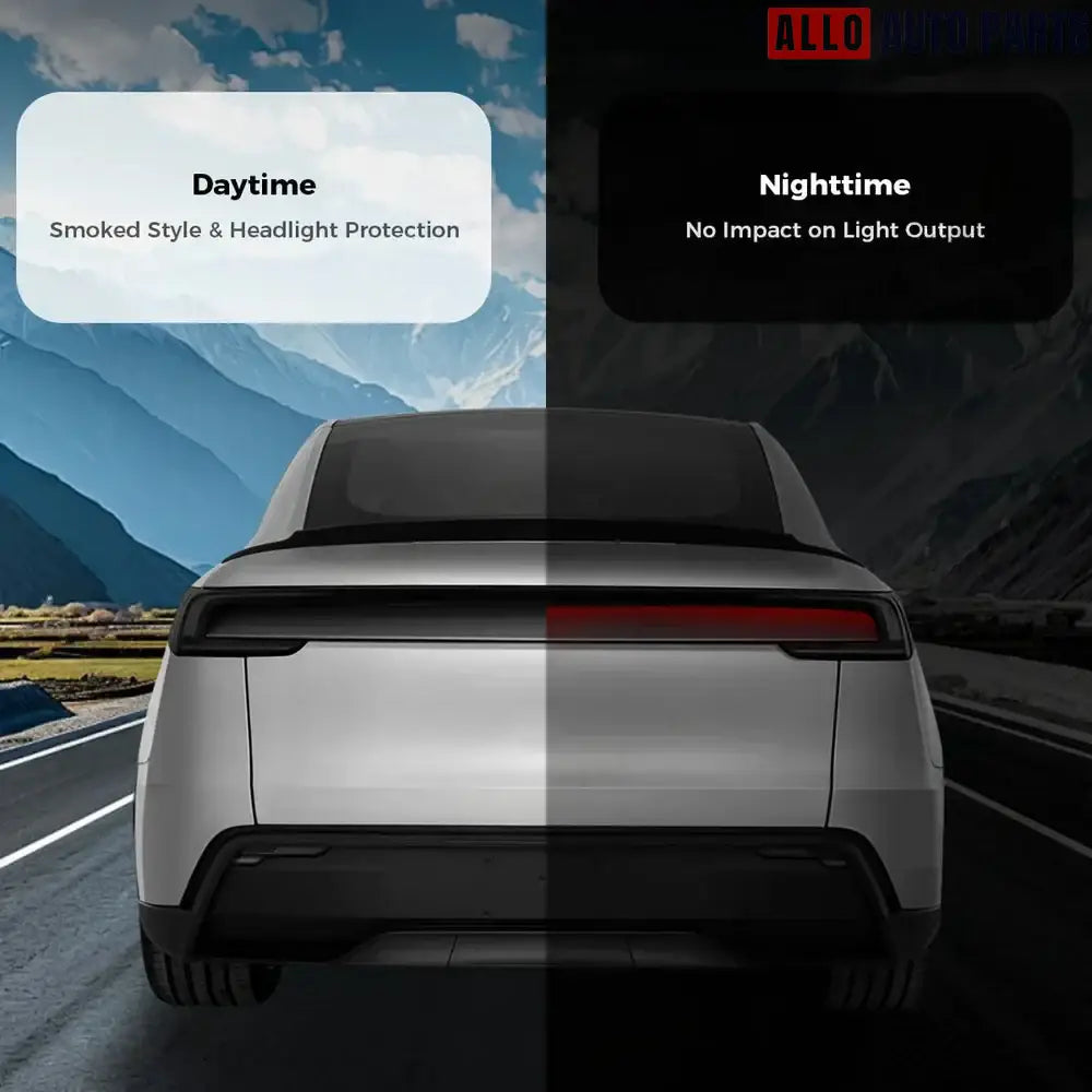 Tesla Model Y Juniper 2025+ Smoked TPU Headlight & Taillight Tint Film - Tesla Exterior Accessories > Exterior Wrap >