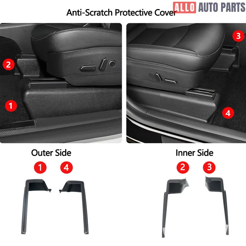 Tesla Model Y Under Seat Protective Cover (2020-2024) | Anti-Scratch ABS - Tesla Interior Accessories > Seat > Slide