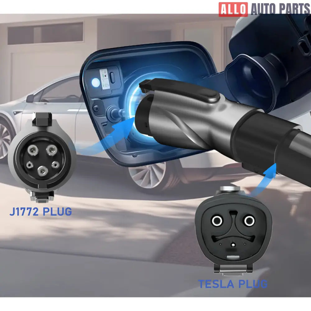 Tesla to J1772 Adapter | NACS to Type 1 EV Charger Plug | 48A Fast Charge - Black - Tesla Exterior Accessories > Charger